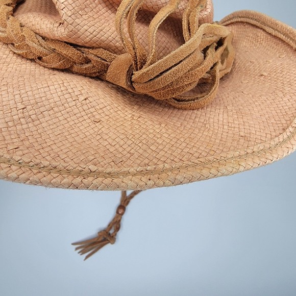 SHADY BRADY Authentic Straw Cowgirl/boy Hat with Chin/Stampede Strings (Size S) - Picture 3 of 7